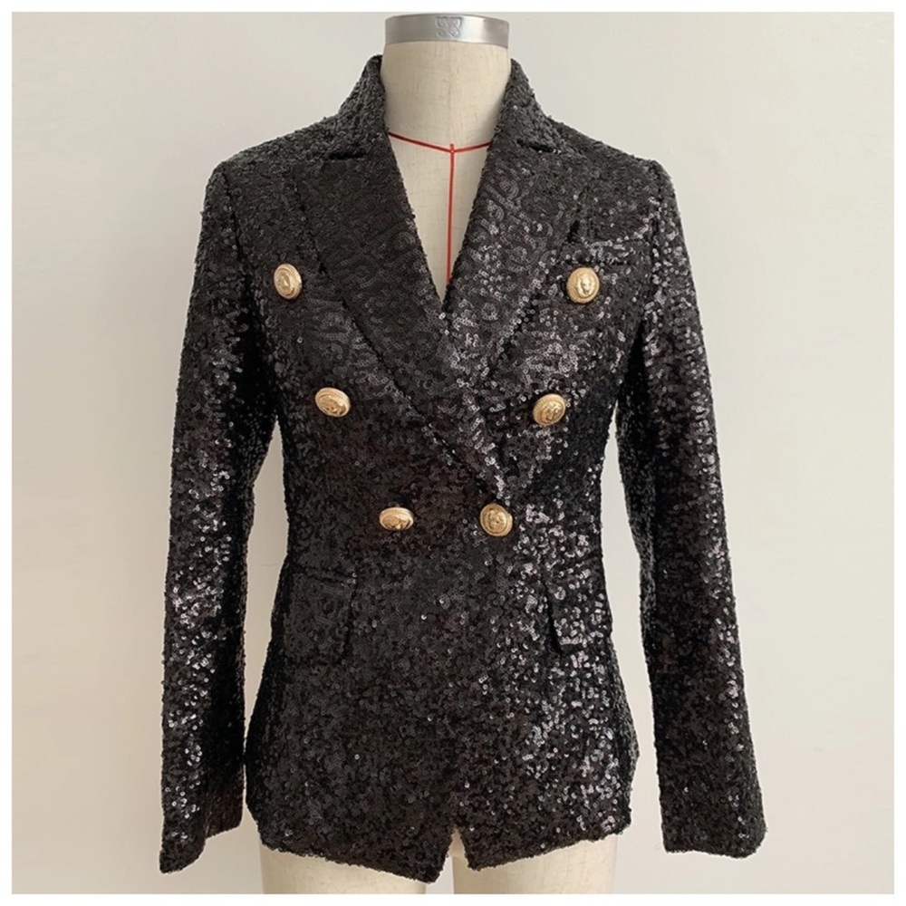 The JORREY Black Sequin Jacket - Picture 2 of 7